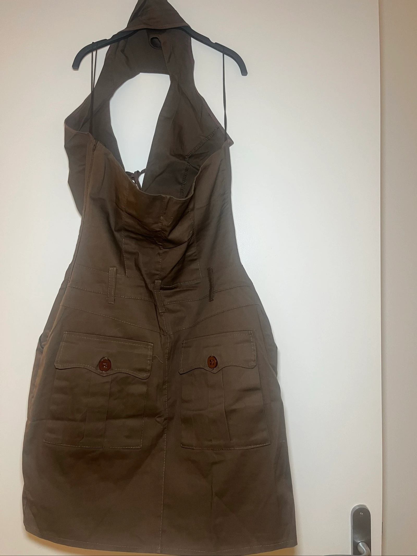 Brown Cargo / Y2K Style Backless Dress – photo 7